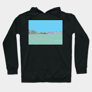 Red Boat Under Blue Caribbean Skies Hoodie